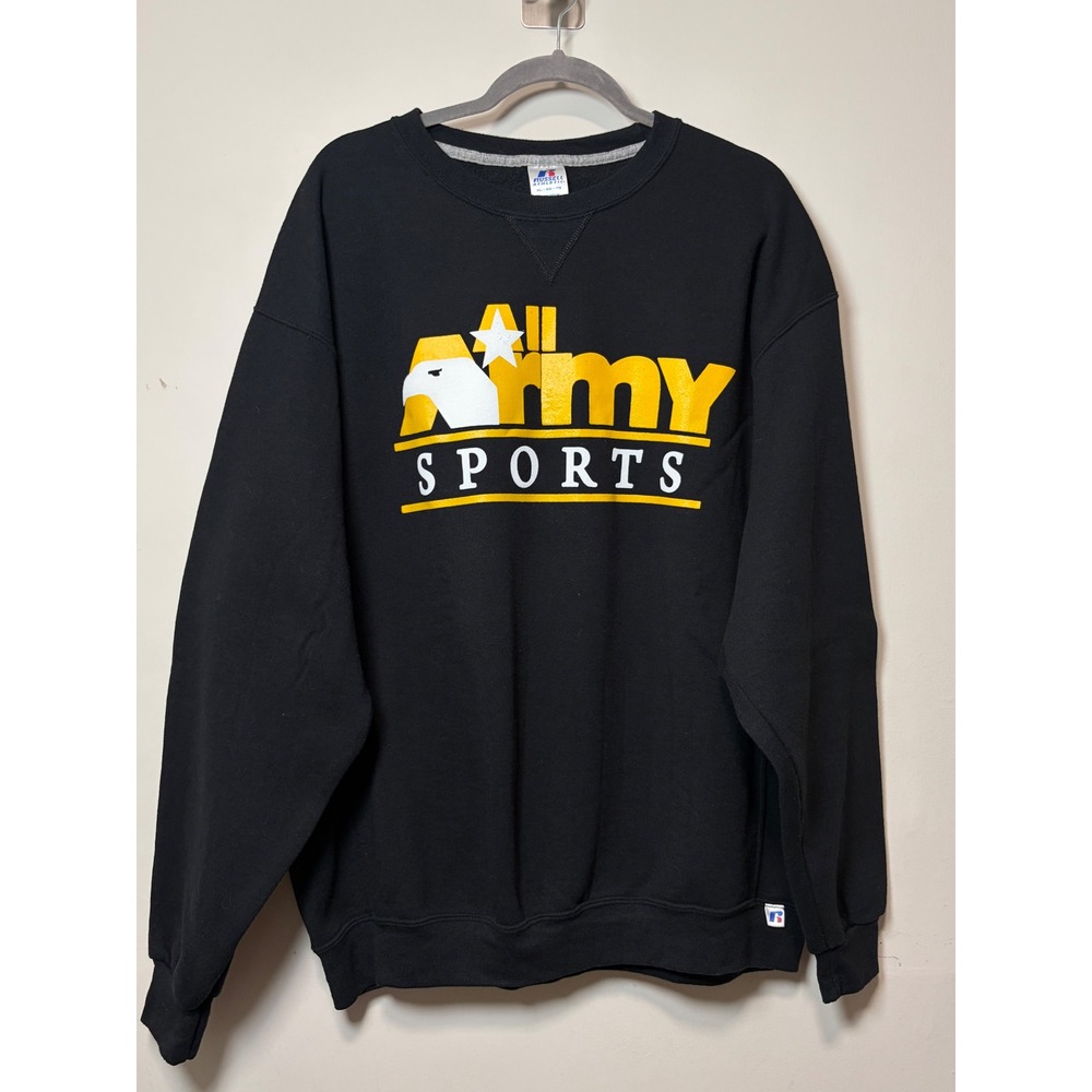 Russell Athletic All Army Sports Sweatshirt Mens XL Black Crewneck Pullover